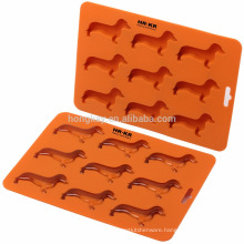 9 Cavity - Dachshund Dog Shaped Silicone Ice Cube Tray Flexible Ice Chocolate Candy Mold Ice Maker